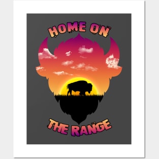 Home On The Range Buffalo Silhouette Posters and Art